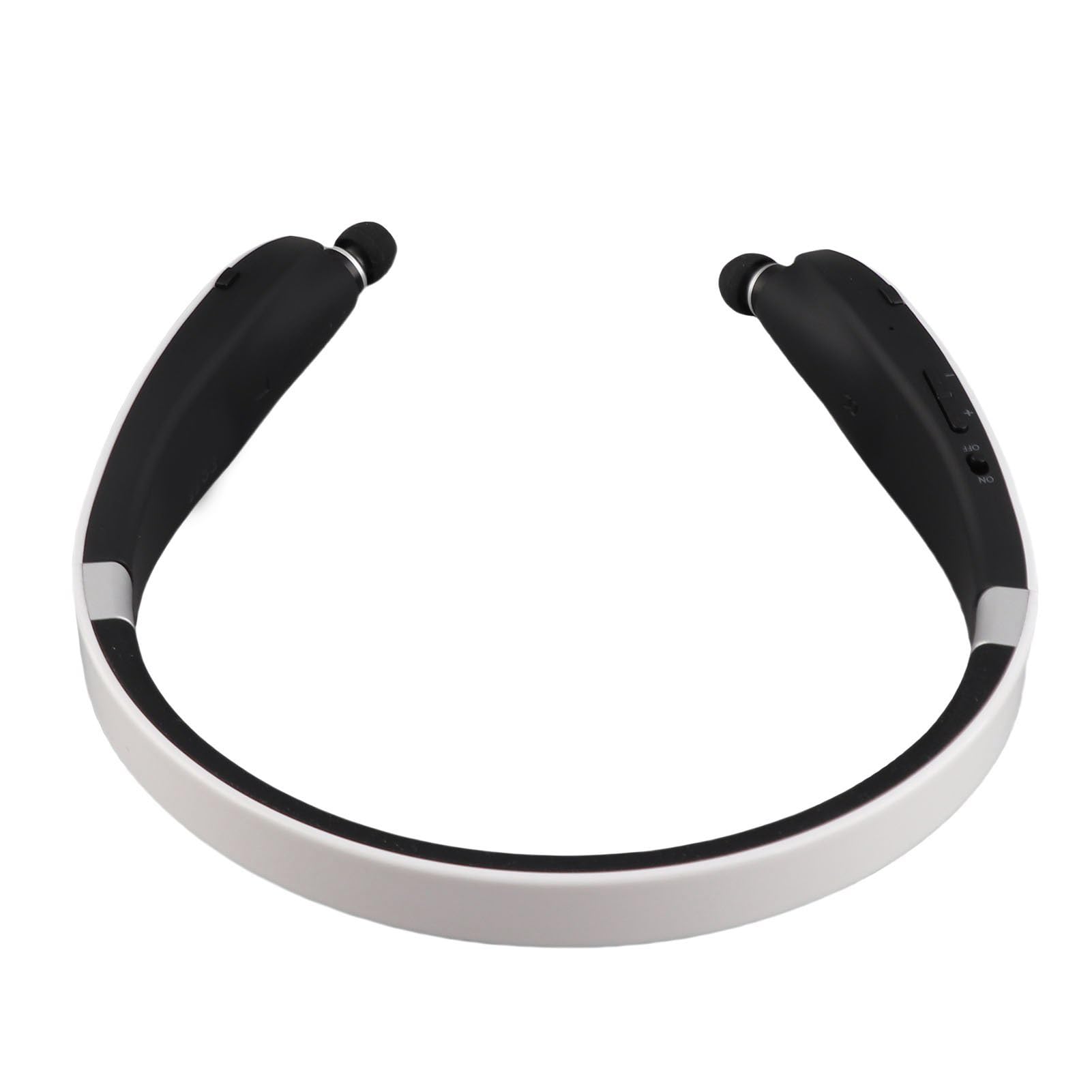 Cuffie Bluetooth archetto da collo, auricolari pieghevoli e retrattili e un esclusivo altoparlante per cuffie dal design 2 in 1 per un audio versatile a casa o in (Black White)