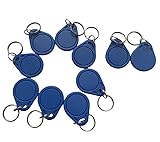 10 Stück 125 kHz beschreibbarer RFID-Nahbereichsschlüssel T5577 Schlüsselanhänger-Etikett, wiederbeschreibbarer RFID-Schlüsselanhänger, NFC-Token-Etikett zum Kopieren/Klonen von Karten (blau)