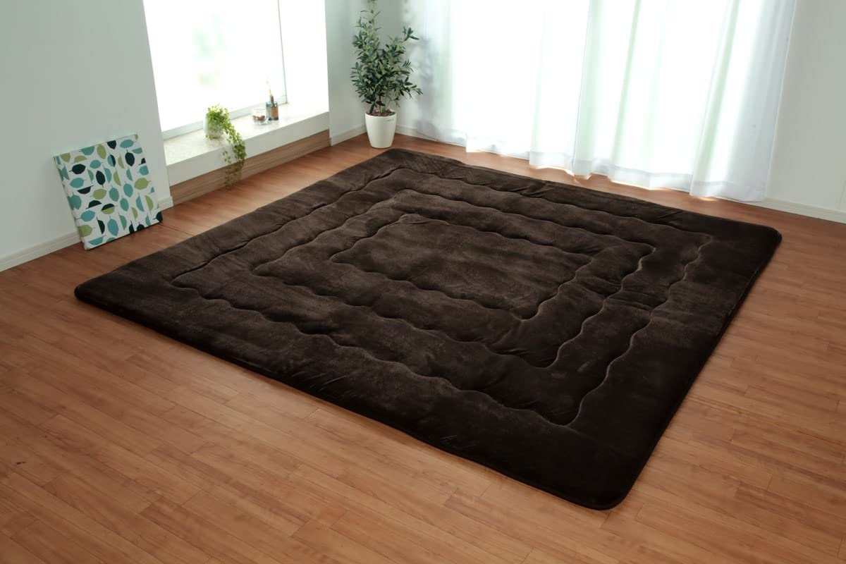 大判 こたつ敷布団/ラグマット 【ブラウン 約220×260cm】 長方形