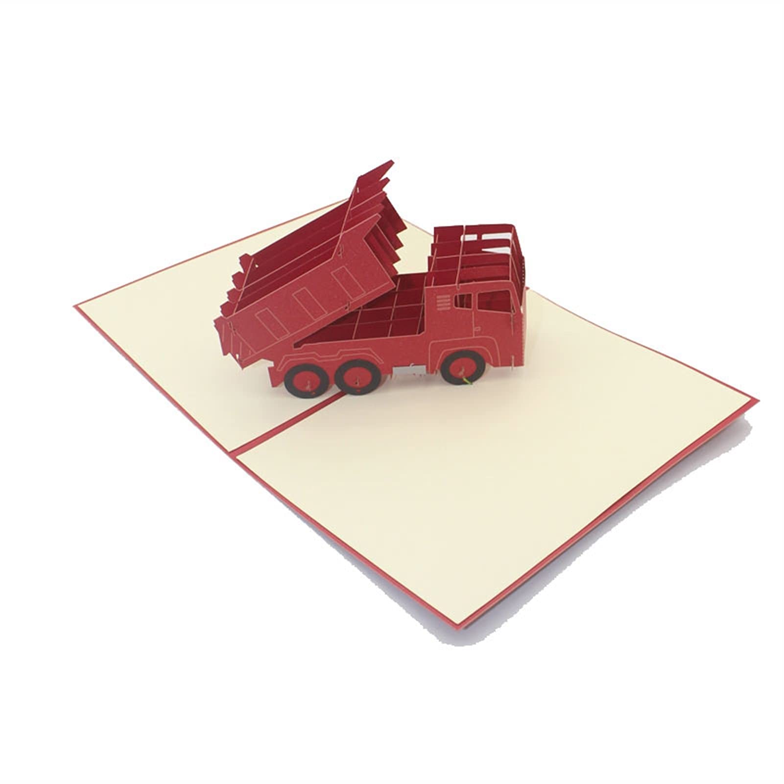 Kartki okolicznościowe kartki okolicznościowe 3D wycinane laserowo ręcznie czerwony papier ciężarówka zaproszenie kartka pocztowa chłopiec urodziny impreza biznes kreatywne karty podarunkowe (rozmiar: 10 szt.)