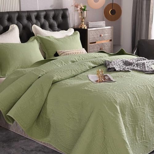 Juego de edredón de cama doble de 220 x 240 cm, colcha acolchada suave con 2 fundas de almohada, colcha de lujo para decoración acogedora de dormitorio, elegante funda de cama para el hogar