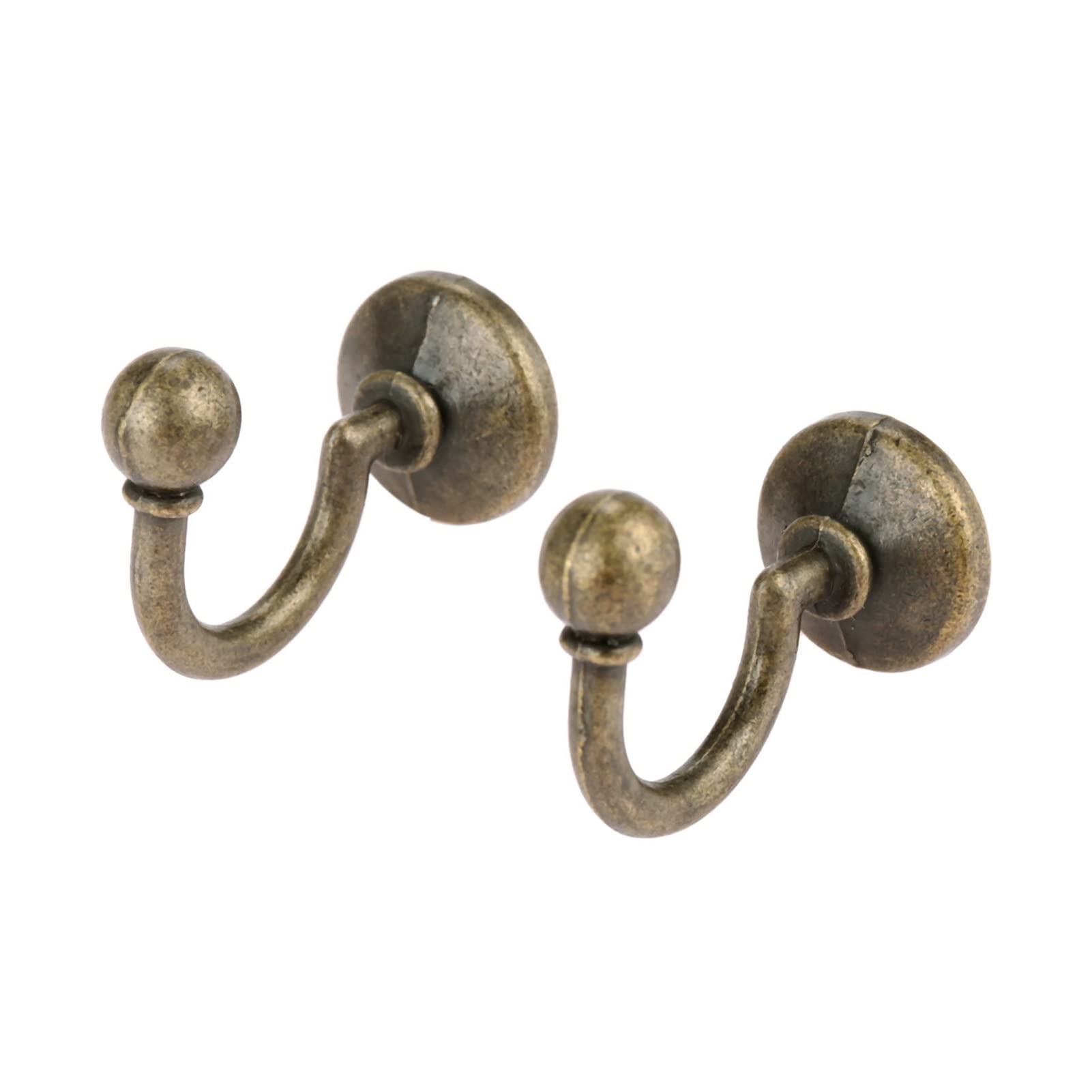 Wandhaken, Wandaufhänger, Garderobenhaken, Türhaken, 20 Stück, antike Bronze, strapazierfähig, Wandaufhänger mit Schraube, 32 x 23 mm, für Tuch/Hut/Tasche/Maskenhalter, Badezimmer, Küche, Organizer,