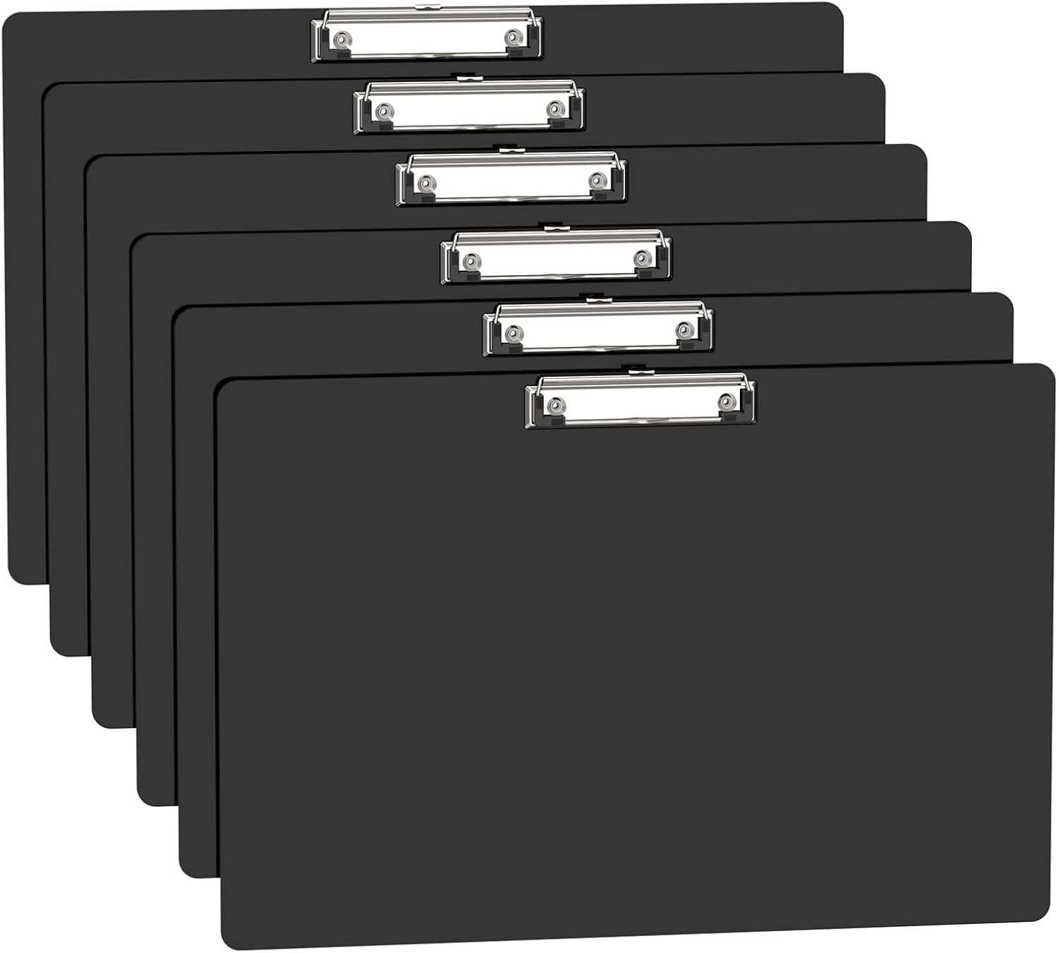 Extra Large 11x17 Clipboards, Plastic Black Drawing Boards, Horizontal Clip Board, Landscape Layout. Suitable for Watercolor, Sketching, Painting. Art & Drafting Supply(Pack of 6)
