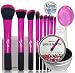 MayQueen 11 Premimun Makeup Brushes Set With Classy Jar, Free Gift 1 Makeup Brush Quick Color Cleaner (Pink Effect)