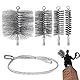 5 Stück Ofenrohrbürsten Reinigung Set 30mm 50mm 80mm 150mm Flexible Ofenrohrbürste + 1m Biegbare Schubstange, Dauerhaft Stahldraht Schornsteinfeger für Reinigen Schornsteinen, Kessel, Pipeline