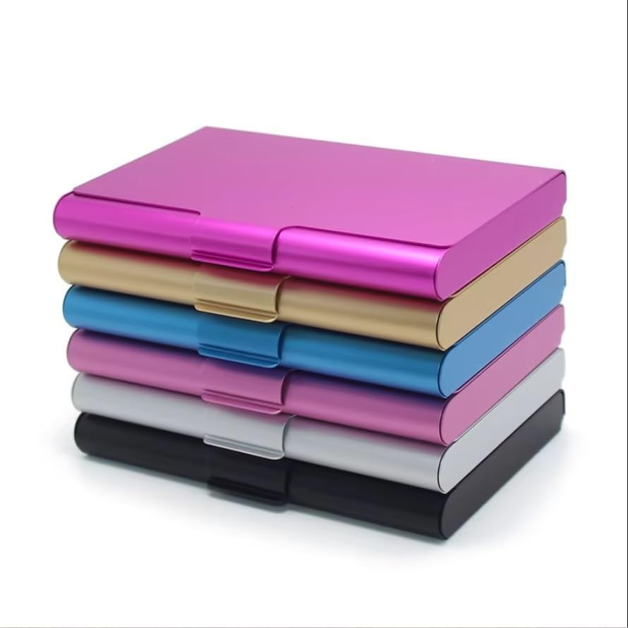 Stainless Steel Card Holder Aluminum Alloy Business Card Case Bank Credit ID Card Wallet Storage Box(Black-JoJo's Bizarre Adventure1)