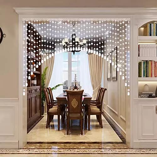 Rideau de porte en acrylique transparent avec guirlande de perles 50