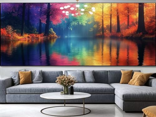 Diamond painting conte de fées pour décorer votre salon : grand tableau strass carrés 200x100