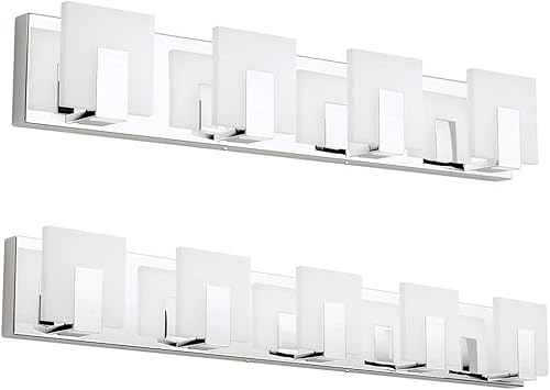 Aipsun Moderna lámpara LED de tocador para baño, acrílico blanco esmerilado, arriba y abajo, accesorios de pared sobre espejo