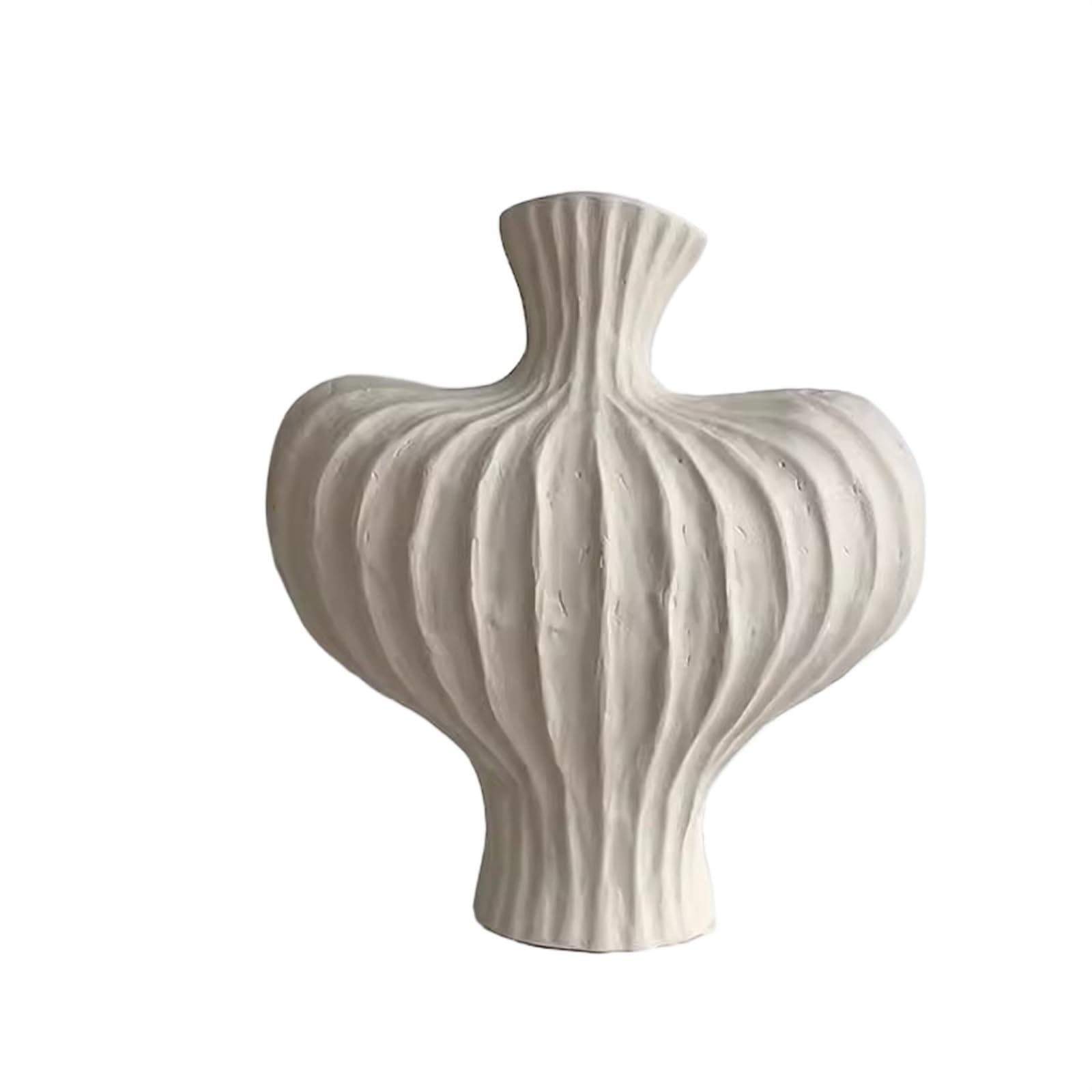Bzgpmfud Blanc Vase Desktop Flower High End And Living Room Foyer Tv Cabinet Tabletop Arrangement Ceramic Soft Decoration Ornaments(Blanc)