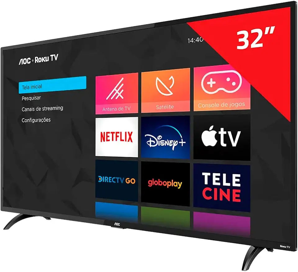 Smart TV LED 32" HD AOC 32S5195/78G - Wifi, USB, HDMI