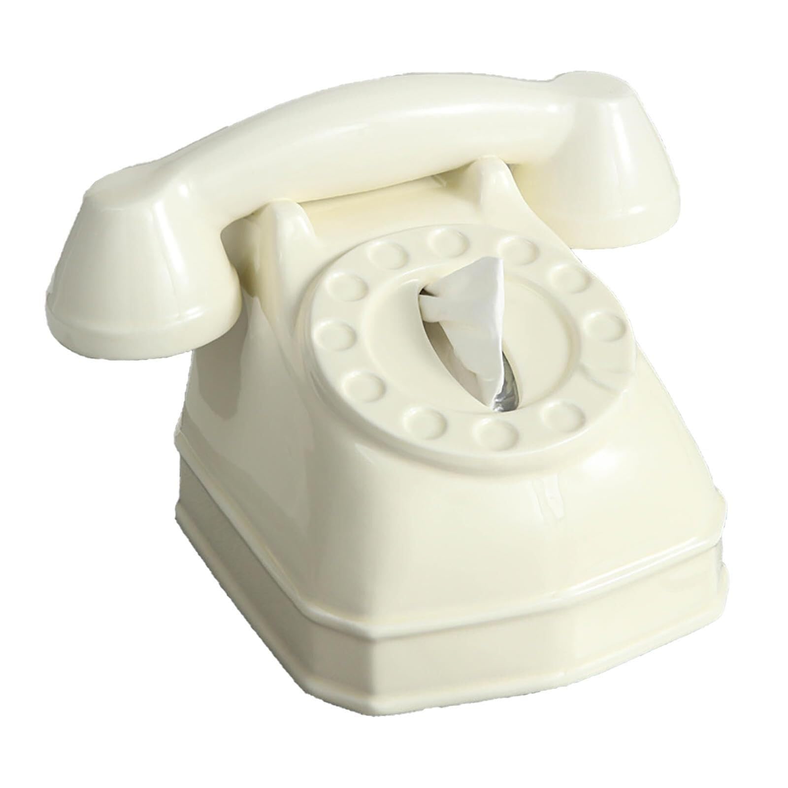 Tissue Dispenser Box Tissue Holder Telephone Modeling Creative Box Cover Apartment Must Haves(Cream)