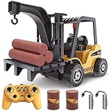 Leopmase Remote Control Forklift,11 Channel 4WD Electric RC Forklift Construction Toys,w/Light and Sound Effects, Two Rechargeable Batteries & Charger, Engineering Car Toy Boy Gift