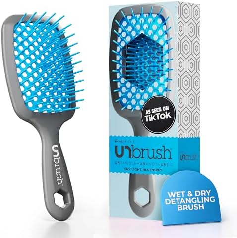 FHI Heat UNbrush Detangling Brush for Pain-Free Brushing on All Wet or Dry Hair Types โ Durable DuoFlex Anti-Static Bristles, Lightweight Handle, Vented Hair Brush