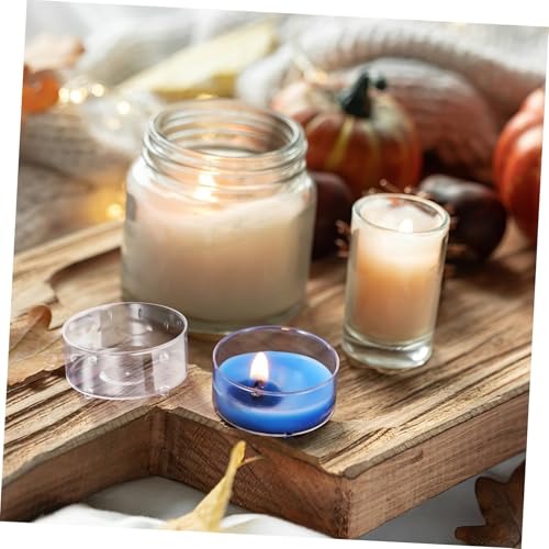 Portavelas de 15 ml de plástico transparente y fáciles de usar para hacer velas de té 5