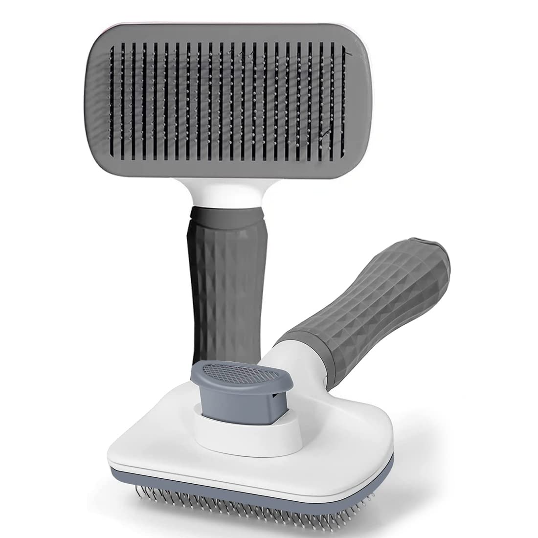 Cepillo Gris Para Perros & Gatos, Cepillos Para Mascotas de Pelo Largo y Corto, Adecuado Para la Depilación de Mascotas Grandes, Medianas y Pequeñas, Atrapa pelos de Mascotas Con un Clic