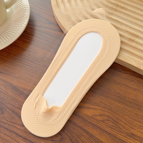 1/5pair Non-slip Invisible Crew Socks Seamless Ice Silk Ankle Boat Socks Summer Thin Solid Casual Breathable No Show Sock