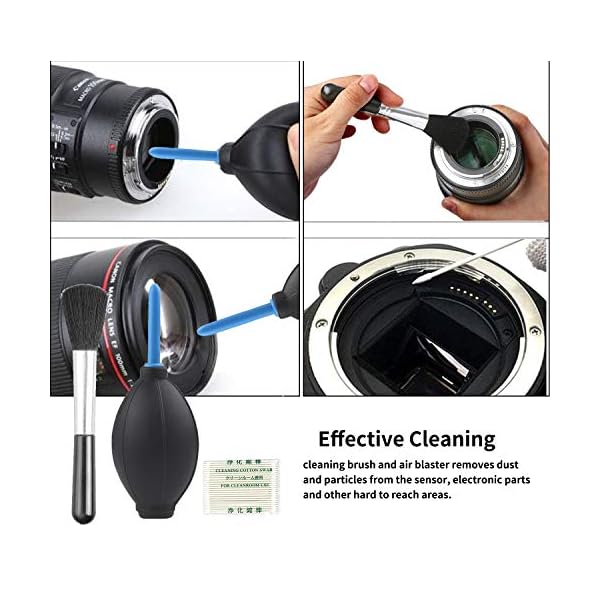 KuuZuse Professional DSLR-Kamerareinigungsset mit APS-C Reinigungstupfern, Mikrofasertüchern, Linsenreinigungsstift, für… – Bild 6
