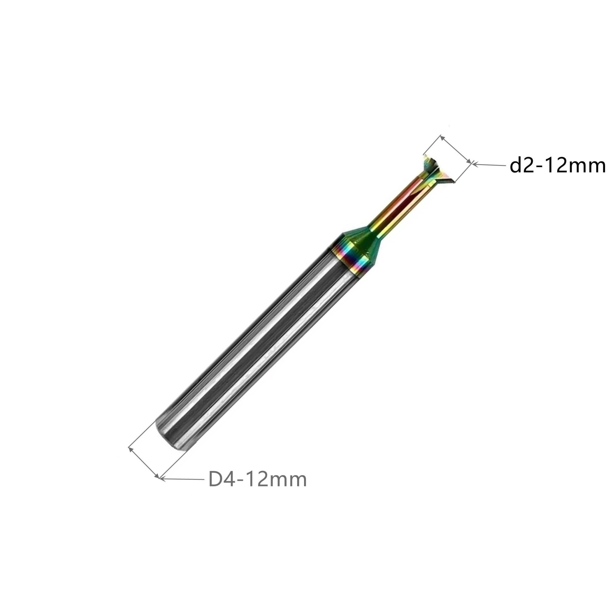 Frez z węglika spiekanego do połączeń jaskółczych, 30/45/60 stopni, średnica 2-12 mm, frez trzpieniowy do rowków w kształcie litery T(D12x30xD12x60Lx4F,Aluminum)