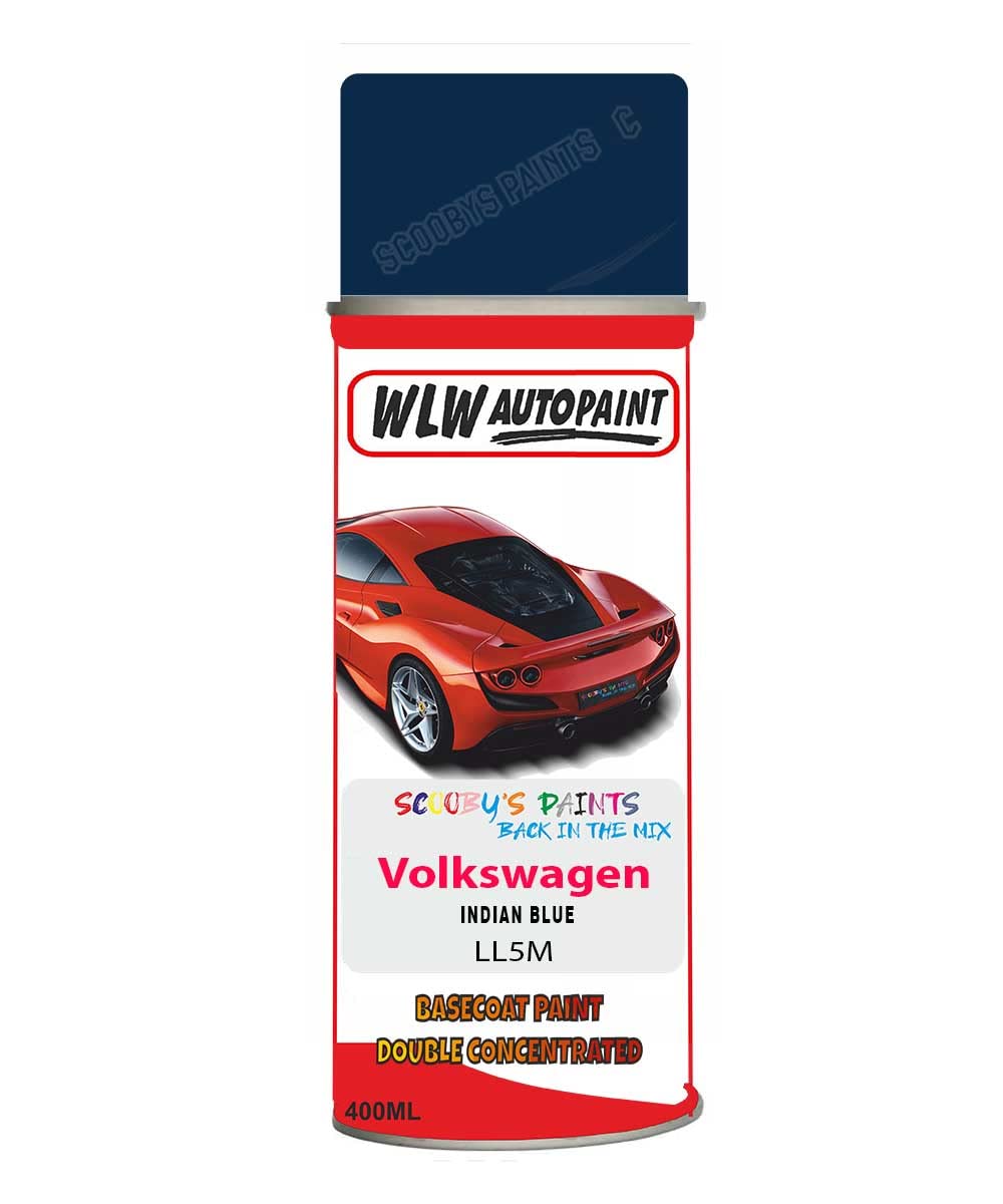 SCOOBYS PAINTS BACK IN THE MIX Basecoat Aerosol Spray Paint For Volkswagen Fox Indian Blue 1991-2016 Code Ll5M