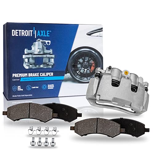 Image of Detroit Axle - Front Brake Pads Left Disc Caliper Replacement | for Dodge Ram 1500 Dakota Mitsubishi Raider - 3pc Set