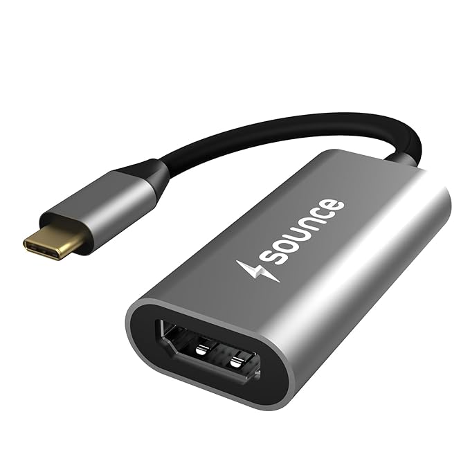 Sounce Type C to HDMI Adapter, Type C to 4K Adapter (Thunderbolt 4 Compatible) with Video Audio Output for MacBook pro laptops, Compatible with All Smartphones and Tablet (Grey)