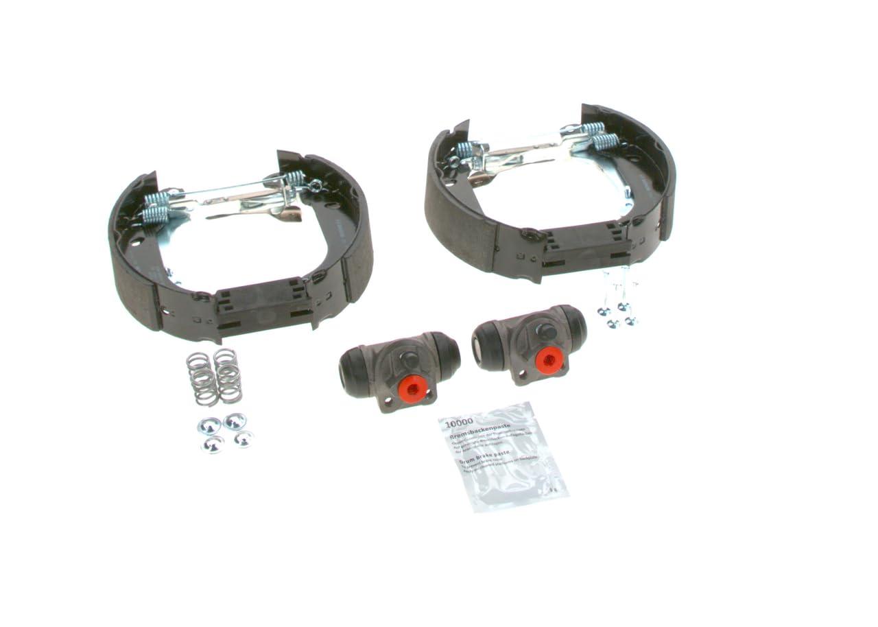 Bosch KS073 Kit Super Pro - Kit de freno trasero de tambor - 1 juego completo premontado, 2 cilindros de rueda, 4 zapatas de freno