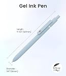 LINFANC 6 Stylos de gel mignon, stylo d'encre rapide à gel sec rétractable, point fin 0.5mm Stylos de gel à rotule d'encre noire, stylos esthétiques à écriture lisse pour fournitures de bureau à domicile (LF6060)