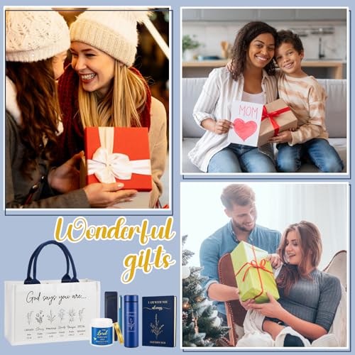 Image of Thenshop 6 Pcs Christian Gift Set for Women Faith, Inspirational Religious Gifts for Women, Catholic Christmas Birthday Gifts for Women Friends, Mother, Sister, Wife(Dark Blue,Bible)