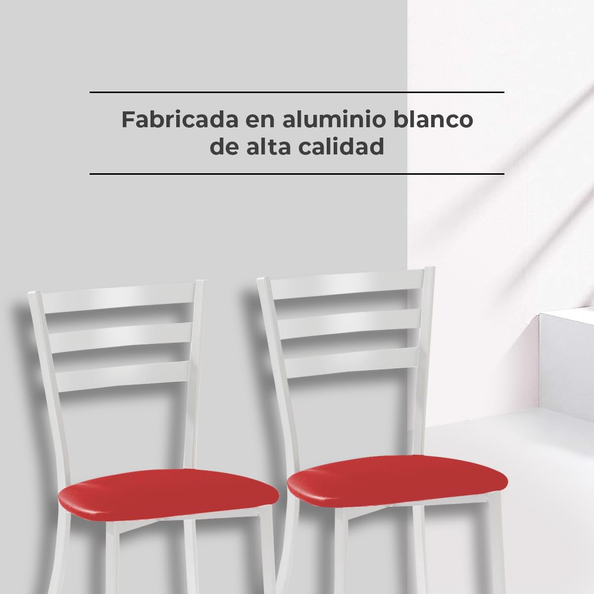 ASTIMESA SCMBLRO Due sedie da cucina, metallo, rosso, altezza della seduta 45 cm