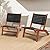 VINGLI Wooden Outdoor Chair, All-Weather Patio Seat with PE Woven Fabric, Adirondack Chair for Lawn, Balcony, Deck (2, Black and Brown)