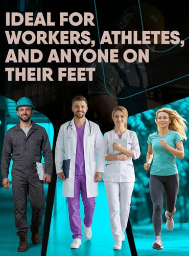 Image of CRUVHEAL Anti Fatigue Work Orthotic Boot Insoles for Men Women (S-M, Blue)