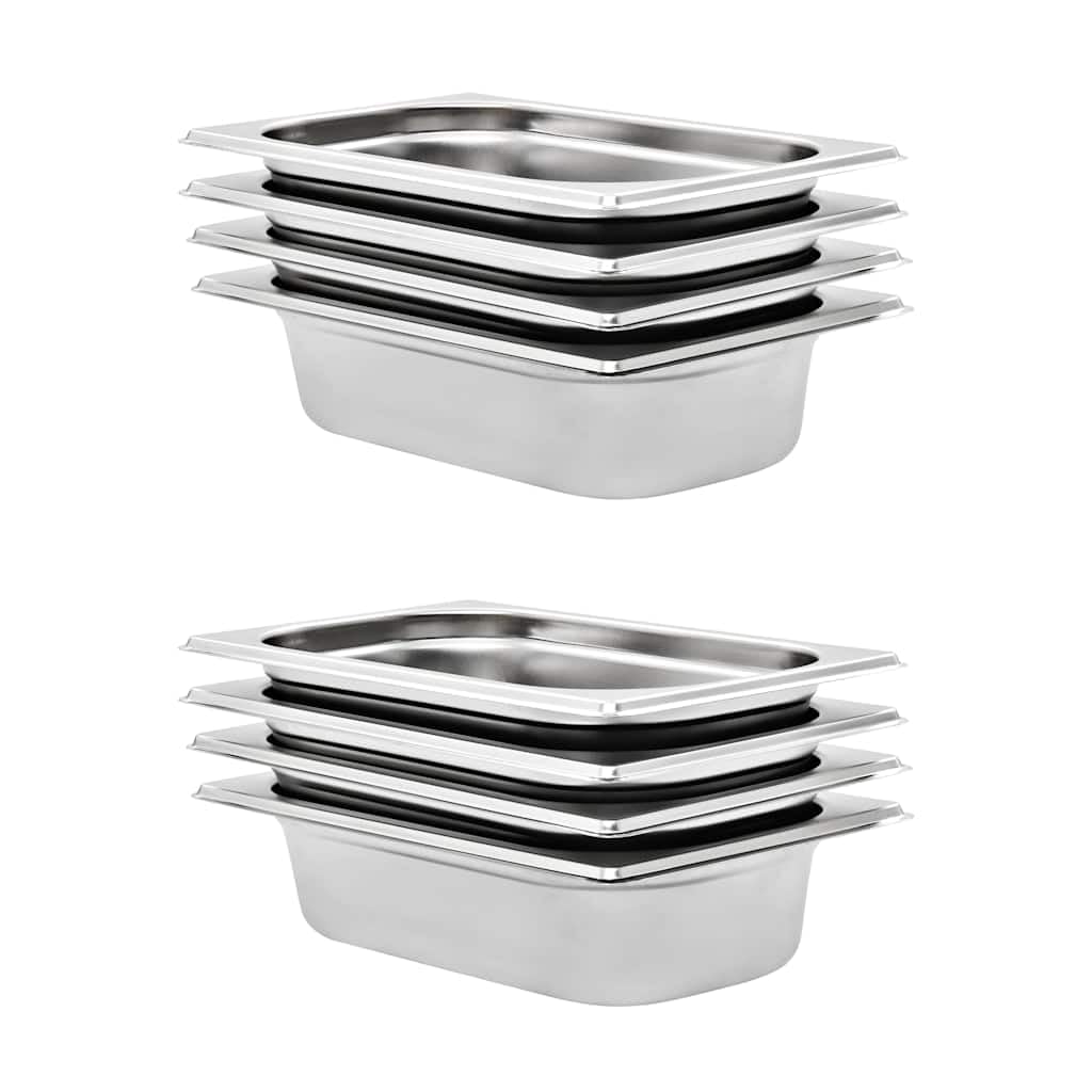 Gastronormbehälter 8 STK. GN 1/4 65 mm Edelstahl Stapelbar