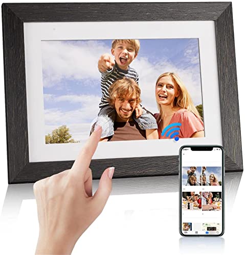 Qiefarm WiFi Digital Picture Frame, 8 inch Digital Photo Frame with IPS Touch Screen HD Display Automatic Rotation 16GB Storage Effortless One Minute Setup Share Photos or Videos Gift for Friends