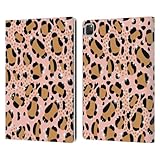Head Case Designs Offizielle Cat Coquillette Funkelnder Leopardenmuster Tropische Tierwelt Leder-Wallet-Hülle Kompatibel mit Apple iPad Pro 13 M4 2024