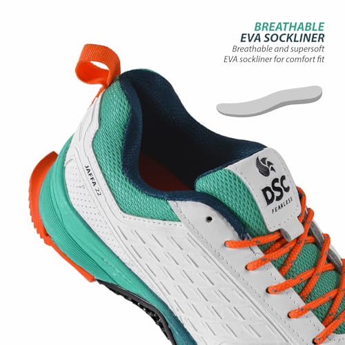DSC Men's Sports Cricket Shoes, Sea Green-Fluro Orange, 103