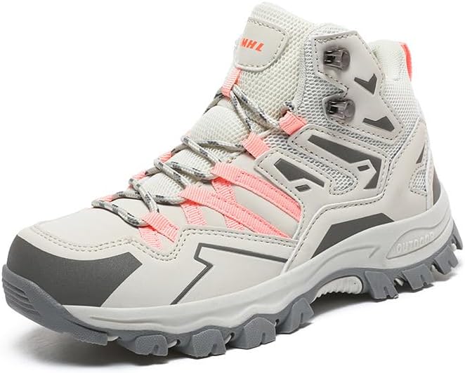 Mens Womens Leather Waterproof Hiking Boots， Lightweight Outdoor Walking Shoes,Breathable Suede Hike Trekking Trails Camping ClimbingLightweight and durable.