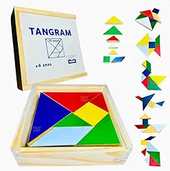 Tangram 10 Jogos 70 Peças Educativo Pedagógico Jogo Clássico Antigo Milenar Tábua das 7 Sabedorias Quebra Cabeça Chines