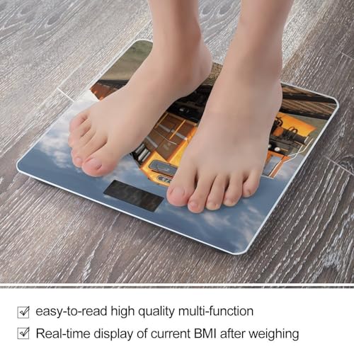 Báscula digital de baño con pantalla LCD y plataforma de vidrio templado miniatura 5