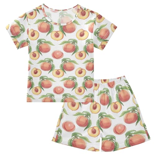 Pink Peach Pajama Set Pajamas Sleepwear Nightwear Loungewear Clothes Set B04045413
