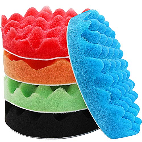 Buffing Pad & Polishing Pads for Car Polisher, 6 Inch/150mm Polishing Pad for Drill Polisher Attachment 5 Pcs Buffing Pads for Drill Sponges Car Polishing Pads, Drill Polishing Kit
