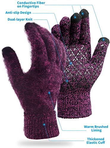 COOYOO Luvas de inverno para mulheres e homens, 1/2/3 pares, luvas para tela sensível ao toque, gel