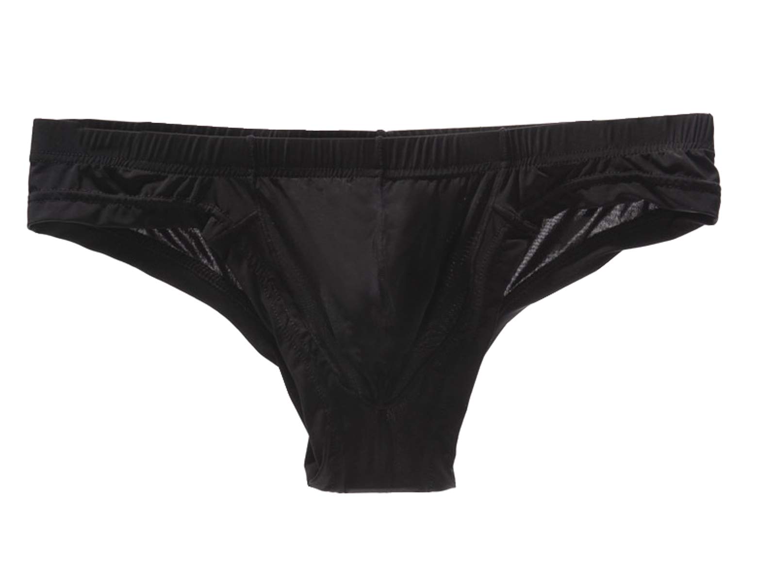 YATEENMen Briefs Underwear Ice Silk Triangle Bikini Briefs,Black,X-Large