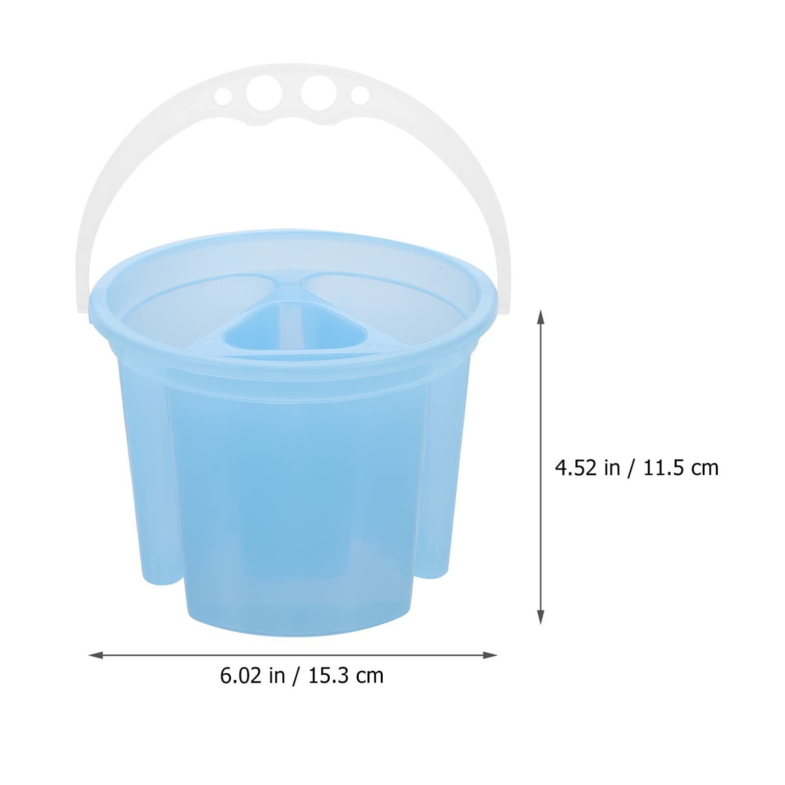 EXCEART 2Pcs Artist Brush Basins Painting Beushes Bucket with Brush Houlder Handle Wash Tanks Painting Water Pots Containers Watercolor Painting Tools Blue - Image 2