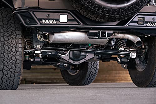 Image of DV8 Rear Differential Skid Plate for 2021-2026 Ford Bronco Black Finish | Paintable Aluminum Inserts, Quick & Easy Installation, Multiple Drain Holes, Bolt-on Installation