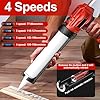 Polegas Electric Caulking Gun, 21V Cordless Caulk Gun, Sealant Gun with 2 x 2000mAH Battery and Charger, 4 Adjustable Speeds, LED Light, Silicone Gun for Filling, Sealing