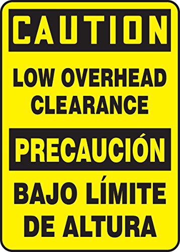 Panneau attention hauteur limitée bilingue anti-choc pour parking et dépôt
