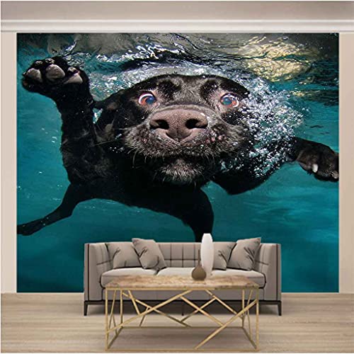 Papier peint panoramique 3D chiot animal aquatique poster mural 250x175