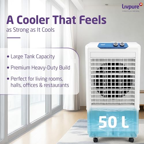 Image of Livpure KoolBliss Neo Desert Cooler 50L |471 Sq. Ft. Area Coverage| 43Ft. Poweful Air Throw|Inverter Compatible|3 Speed Control|Axial Fan Technology| 2 Yrs Motor Warranty & 1 Yr Comprehensive (White)
