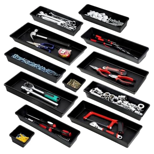 ONREVA 42pcs Tool Box Organizer Tray Dividers Set, Toolbox Organizer and Storage Trays Kit, Workbench Cabinet Bins, Tool Chest Drawer Organization Garage Accessories Small Parts Hardware Tool Tray